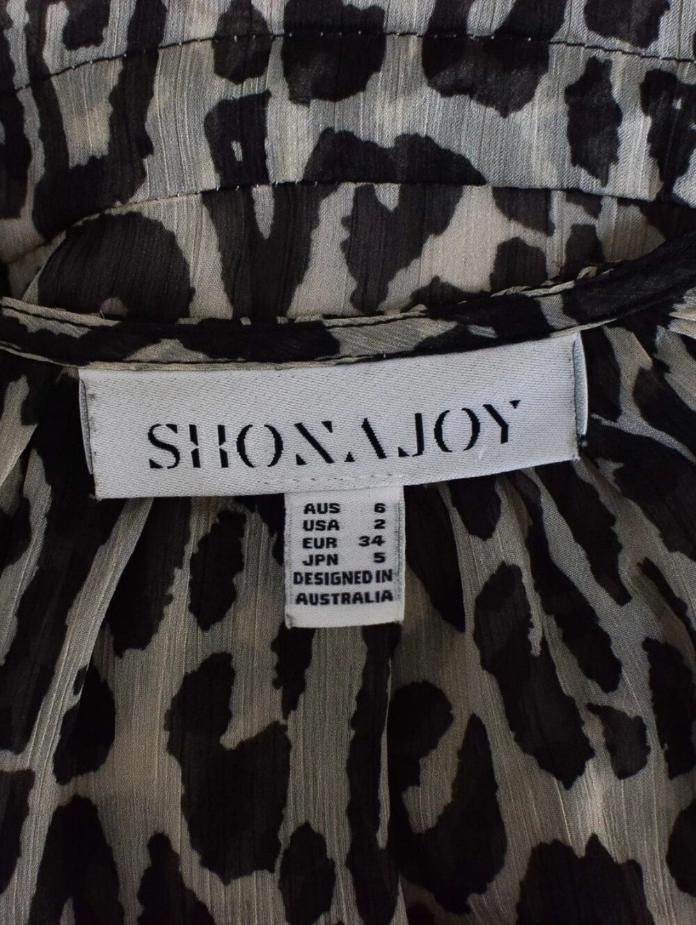 Shona Joy Mariposa Animal Print Tiered Mini Dress Leopard Drawstring Waist Sz 2 - Picture 8 of 10
